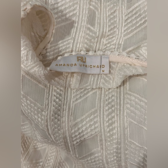 Amanda Uprichard cream colored herringbone patterned top au medium - Picture 4 of 7